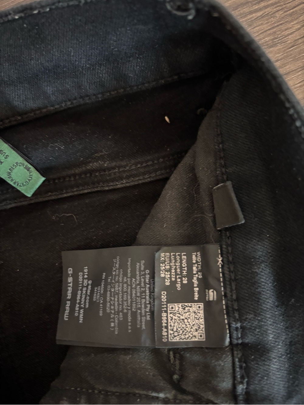 G-Star raw 1914 black skinny jeans size waist 25 - Picture 5 of 5